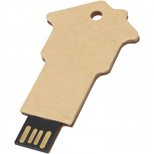 Talonmuotoinen kierrätyspaperista valmistettu USB 2.0 Kraft ruskea, hinta 5,12€