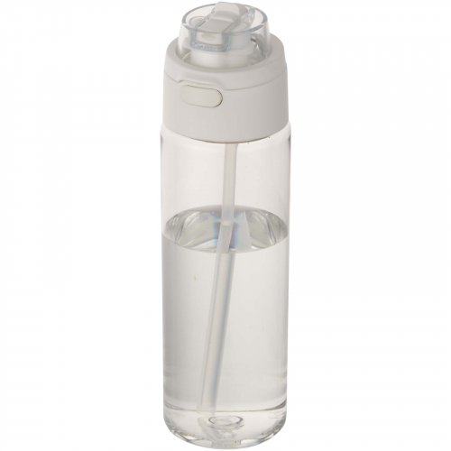 Theron 700 ml  RCS-sertifioitu kierrätysmuovinen vesipullo, jossa on kaksitoiminen kansi ja taitettava pilli Kirkas läpinäkyvä, hinta 5,80€