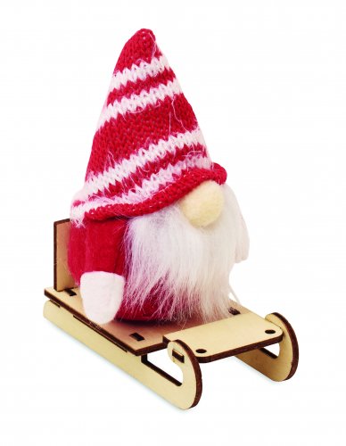 Tonttu puisella reellä FROSTY SLEIGH, hinta 5,50€