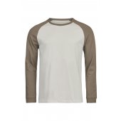 UNLABELED PITKÄHIHAINEN BASEBALL TEE Cement/clay XS