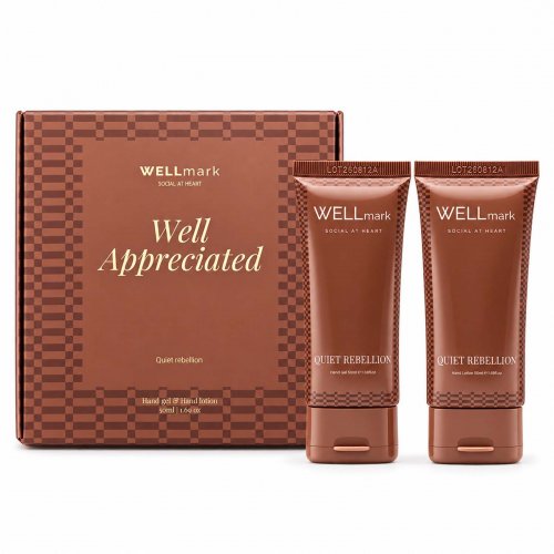 Wellmark Quite Rebellion -lahjasetti: 70 ml käsisaippua ja 70 ml käsivoide Maroon, hinta 12,88€