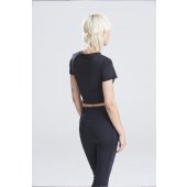 WOMENS RECYCLED CROPPED T Black XS