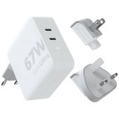 Xtorm XVC2067 GaNUltra 67 W matkalaturi 100 W USB-C PD -kaapelilla Valkoinen